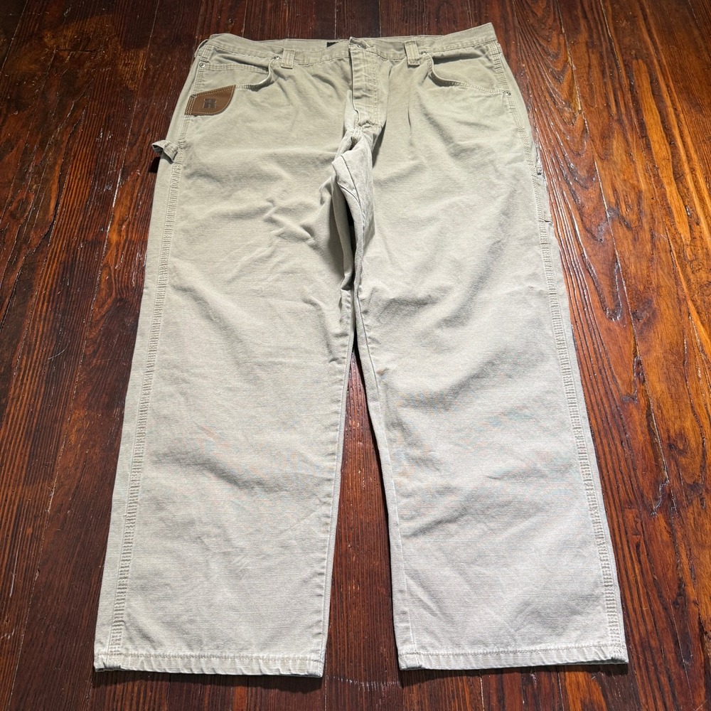 Wrangler Riggs Pants Mens 42x30 Khaki‎ Double Knee Workwear Ripstop 3W020DK